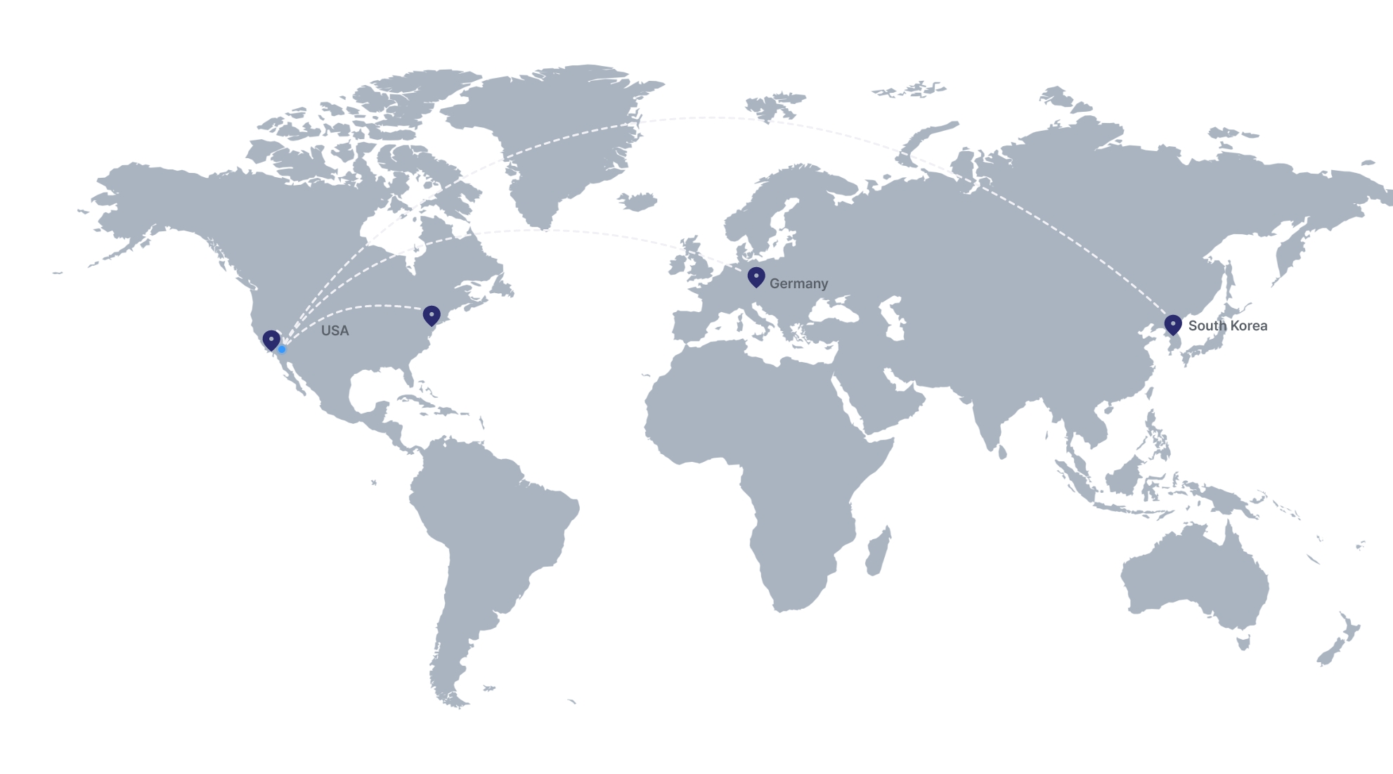 world map and partners marker